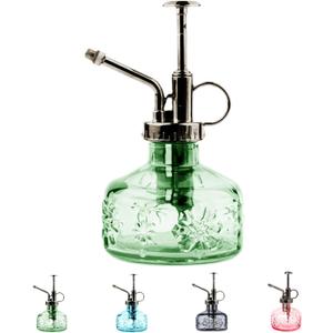 XXXFLOWER Glass Plant Mister Spray Bottle for Indoor Plant Spritzer Succulent Watering Bottle (Green)