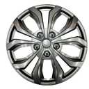 Universal Hubcaps for Steel Wheels, Snap-On Wheel Covers with Adjustable Steel Retaining Ring, Durable ABS, Patent Design (Gunmetal Gray, 15-inch)