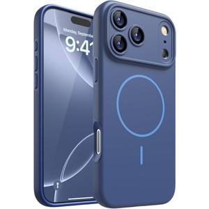 Magnetic for iPhone 17 Pro Max Case, [Matte Solid Color] [Full Camera Protection] Protective Case for iPhone 17 Pro Max - Deep Blue