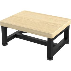 Step Stools for Adults Kids with Non-Slip Rubber Feet, Heavy Duty Wooden Stepping Stools with 500-LBS Capacity for Bedroom Kitchen Bathroom, Sturdy Bed Steps for High Beds, Easy to Assemble, Maple