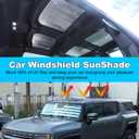 Roof Sunshade and Front Windshield Sunshade for Hummer EV SUV Pickup Truck Accessories 2022-2024 2025 2026+Reflective Foil Insulation Aluminum Foil Blocks UV Rays (American Flag)