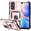 for Galaxy A14 5G Case,with Screen Protectors and Camera Cover,[Military Grade] 16ft.Drop Tested Cover with Magnetic Kickstand Protective Case for Samsung A14 5G, Rose Gold