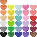62 Pcs Colorful Embroidered Iron On Heart Patches, Sew/Iron On Heart Applique Patch, for Clothes Hats Jeans Backpacks Shoes DIY Repair Decoration (multicolor)