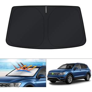 KUST Windshield Sun Shade for Volkswagen VW Tiguan 2018-2024 2025 Accessories Window Shade Foldable Sun Protector Block UV Rays Keep Car Cooler