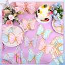 MotiMind 120 Pcs Butterfly Paper Napkins Bulk Disposable Cocktail Paper Napkins Dinner Table Disposable Guest Napkin for Butterfly Party, Baby Shower Wedding Birthday Party Supplies