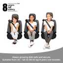 Diono Solana, No Latch, Pack of 2 Backless Booster Car Seats, Lightweight, Machine Washable Covers, Cup Holders, Black