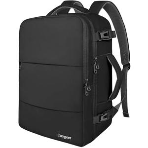 Taygeer Travel Backpack for Men Women, Carry On Backpack with Shoe Pouch, TSA 17.3inch Laptop Mochila Flight Approved, Nurse Bag Casual Daypack for Weekender Business Hiking, Black