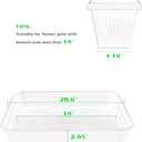 3 Pack Square Plant Saucer Tray 20 inch, Heavy Duty Plastic Plant Saucers for Indoors Outdoor, Flower Plant Drip Trays for Pots, Square Seed Starting Tray, Seedling Growing Trays