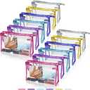 SITAKE 12 Pcs Portable Transparent Cosmetic Bags, Clear Waterproof Makeup Bags with Handle, PVC Travel Toiletry Bags Pouches, Clear Pencil Cases, Stationary Organizers(6 Colors)