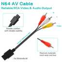 N64 Power Supply with N64 AV Cable and N64 Power Cord, Composite Video Cable & Replacement AC Power Supply Adapter Set for Nintendo External TV Screen Monitor