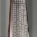 Wireless Keyboard and Mouse Ultra Slim Combo, TopMate 2.4G Silent Compact USB 2400DPI Mouse and Scissor Switch Keyboard Set with Cover, Batteries Included, for PC/Laptop/Windows/Mac - Rose Gold White