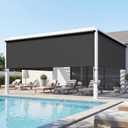 Integrated Outdoor Roller Shade, 6'W x 6'H Assembly Free Outdoor Patio Blinds with 420GSM Upgraded Fabric for 95% UV Blockout, Cordless Patio Shade, Sun Shades Outdoor Patio for Porch, Gazebo, Balcony, 72"W x 72"H