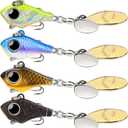 TRUSCEND Easy Catch Fishing Lures with Vibrating Swimming Flashing and Jigging Action, Ultimate Search Bait for All Fish Species, Amazing Ice Fishing Jig Spinners with BKK Hook, Long Cast Spinner Bait (A3-1/2oz-2.6")