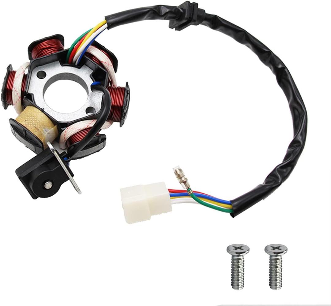 PRO BAT 6 Coils 5 Wires Stator Magneto ATV Magneto Stator Plate for 50cc 70cc 90cc 110cc 125cc Engine Chinese Scooter Dirt Bike Taotao Sunl Roketa
