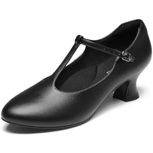 YESSA T-Strap Character Shoes for Women Dance Shoes 1920s Shoes for Ballroom Latin Salsa Folklorico Flamenco Tango Swing 2"/2.5