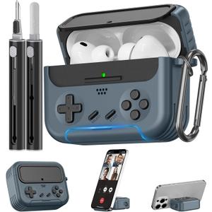 Inesore for Airpods Pro 3 Case Cover with Cleaner Kit,with Lock for Airpod Pro 3 (2025),Classic Cool Funny Game Console Hard Air Pods Pro 3 Case for Men Boy (Black)