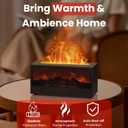 Fireplace Flame Diffuser Air Humidifier, Essential Oil Diffuser with 7 Colors Light & Timer, Auto-Off Ultrasonic Cool Mist Aroma Humidifier for Home, Bedroom, Office, Yoga (Black)