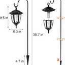 Dynaming 6 Pack Solar Flame Hanging Lights Outdoor, Halloween Solar Flickering Flame LED Garden Lanterns with 6 x 38 Inch Shepherd Hooks, Christmas Lighting for Lawn Patio Yard Pathway Driveway