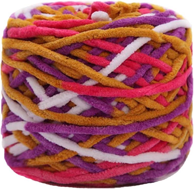 DIY Knit Chenille Yarn Soft Warm Fluffy Chenille Yarns for Crochet Scarf Sweater Blanket Hat Bag Accessory Yarn Pink Yellow Coffee