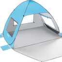 TOBTOS UPF 50+ Pop Up Beach Tent, Beach Umbrella, Automatic Sun Shelter 2-3 People UV Protection Portable Sunshade, Easy Set Up Baby Canopy Cabana, Lightweight with Carry Bag