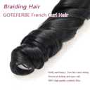 French Curl Braiding Hair 12 Inch Curly Braiding Hair 8 Packs Pre Stretched French Curl Braids Synthetic Extensions Lightweight Hair for Women Loose Wavy for Braids Natural Black