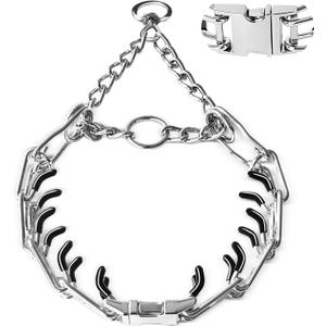 Dog Collar with Buckle Adjustable Dogs Collars for Small Medium Large Dog (M/L:3.2mm(Neck 17-22"))