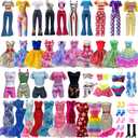 30 Pieces Doll Clothes and Accessories for 11.5 Inch Girl Dolls Including Random 5 Tops, 5 Pants, Random 3 Dresses, Random 3 Fashionable Dresses, Random 2 Swimwear, 6 Pairs of Shoes, 1 Bag, 5 Hangers