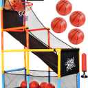 Kiddie Play Toy Basketball Hoop Arcade Game Set with Electronic Scoreboard | with 4 Balls & Air Pump, Indoor Outdoors Sports Toys for Kids