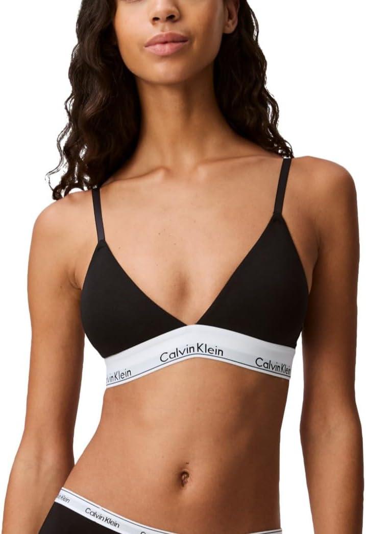 Calvin Klein Modern Cotton Lightly Lined Triangle Bralette Black, Medium