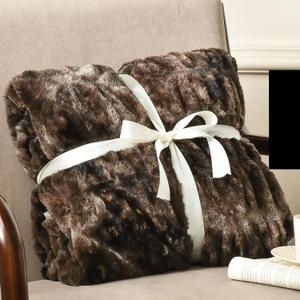 PHF Fluffy Ruched Faux Fur Twin Blanket for Couch, Cozy Plush Soft Luxury Warm for Fall Winter, Reversible Furry Thick Lightweight Blanket for Bed Sofa, Aesthetic Room Decor, 60 * 80 Inches, Tie Dye Brown