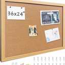 Cork Bulletin Board, 36x24 Inches Hanging Cork Board Wooden Framed with Pins for Wall, Dorm Room, Office, Home Decor  Natural Cork & Black Frame (Crude)
