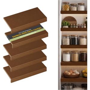 Wire Shelf Covers,24" W x 12" D,5pcs,Walnut