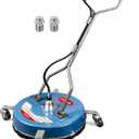 WOJET 20 Pressure Washer Surface Cleaner with 4 Wheels & Dual Handles, 4500PSI Surface Cleaner Attachment for Pressure Washer for Concrete Driveway Sidewalk Deck Patio Cleaning, 3/8'' Quick Connect