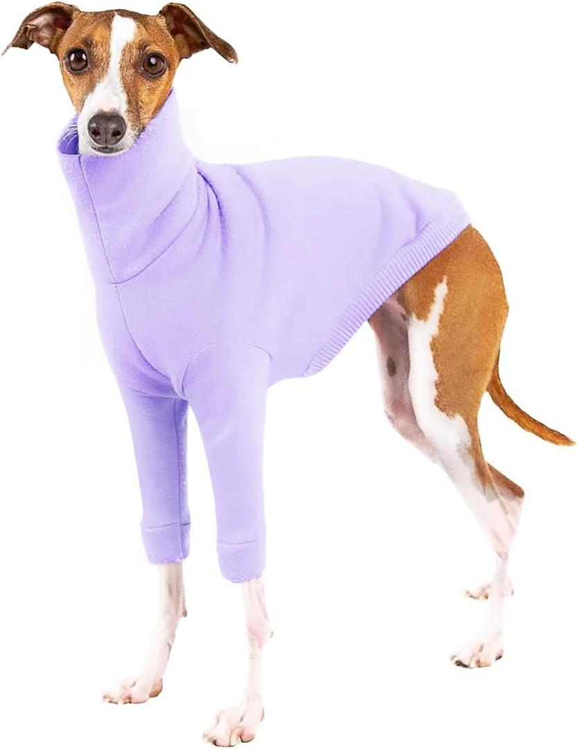 Dog Fleece Sweater Turtleneck Long Sleeve Pullover Sweatshirt Warm Puppy Clothes for Dogs (XX-Large, Purple)