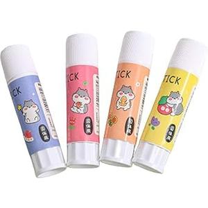 Cute Little Girl Patterns Solid Glues, (1Random Pattern) Cartoon Solid Glue Stick Strong Adhesives for Student Stationery DIY Craft High Viscosity School Supplies Office Glue and Adhesives