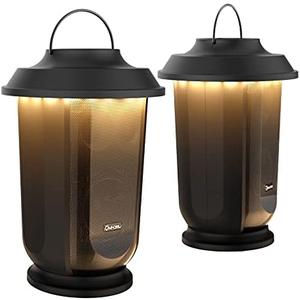 Onforu Outdoor Bluetooth Speaker, 2 Pack 40W True Wireless Stereo Dual Pairing Lantern Speakers for Patio, with 20 Warm White LED Lights, Richer Bass for Indoor Outdoor Camping Waterproof