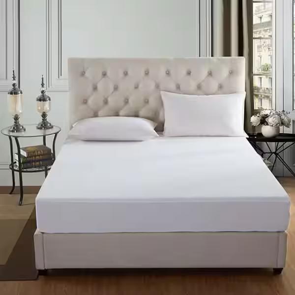 78 in. x 80 in. x 12 in. King Size Comfort Waterproof Mattress Protector Cover White