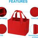 PATIKIL 6 Bottle Wine Carrier Tote with Divider, 2 Pack Wine Bottle Carrier Gift Bag, Reusable Felt Grocery Bag, Red