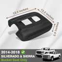 Muslogy Center Console Armrest Cover Fit for Chevy Silverado & GMC Sierra 1500 2500 3500 2014-2018 Tahoe/Yukon/Suburban 2015-2020, Comfort Armrest Pad Console Lid Cushion Extra Thick(Bucket Seat)