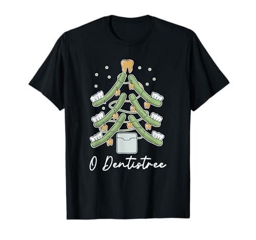 Cute Funny O Dentistree Teeth Brush Christmas Tree Dental T-Shirt Size L