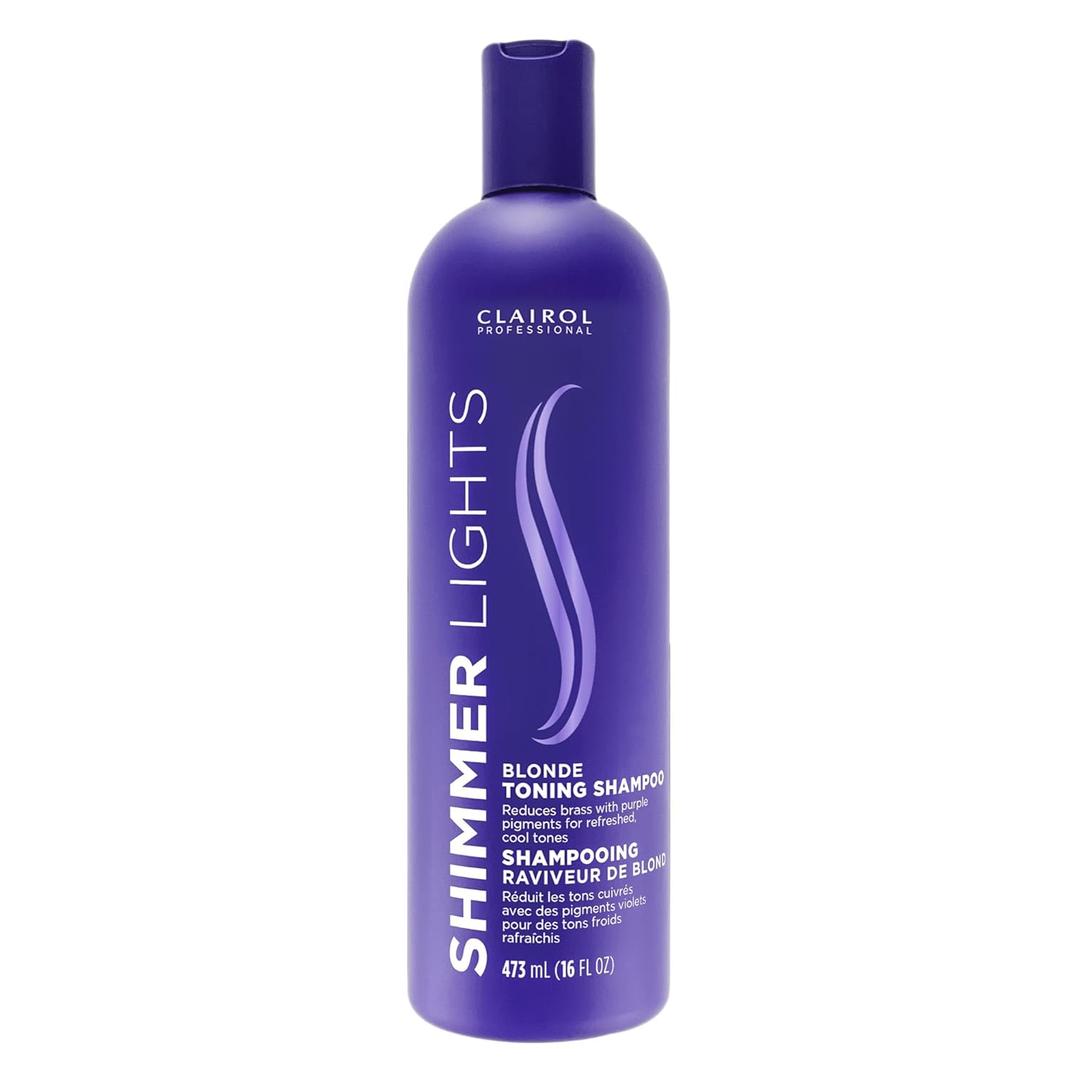 Clairol Professional Shimmer Lights Purple Shampoo| Neutralizes Brass & Yellow Tones | For Blonde, Silver, Gray & Highlighted Hair (16 Fl Oz (Pack of 1))
