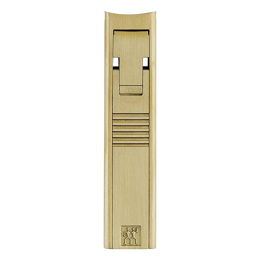 ZWILLING Nail Clipper Compact (Ultra Flat with Nail File, Slightly Curved Cutting Edge, Travel Friendly, Including Leather Cover), Premium, Gold