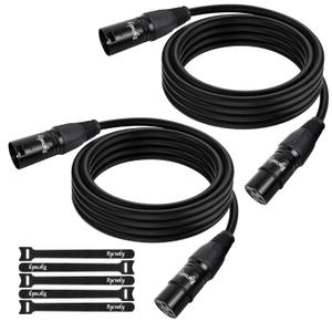 DMX Cable with XLR Connectors,3-Pin Shielded Signal DMX Lighting Cable for Stage Lights, LED Par Cans, DJ Moving Head Par Light & Pro Audio Mic Mixer Recording Studio, 10ft/2 Pack