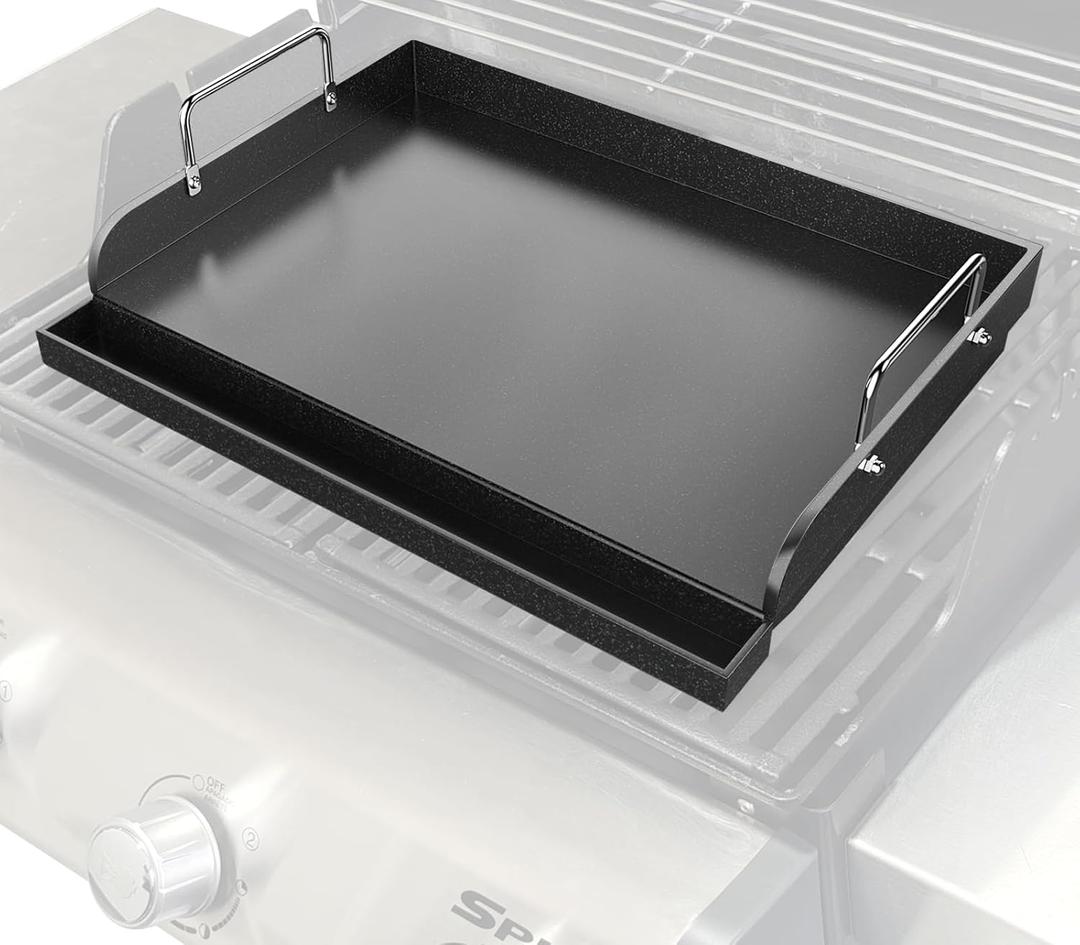 Cast Iron Griddle for Gas Grill, Nanoceramic Nonstick Flat Top Griddle Insert for Outdoor Gas Grill (17" x 13" x 5.5")