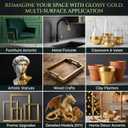 Meuvcol Gold Paint, 35 Floz Metallic Liquid Gold Leaf Paint - Non Toxic Shiny Acrylic Coating for Metal, Wood, Furniture, Clay, DIY Crafts, Artwork & Home Dcor