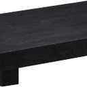 Nuogo Wood Riser Tray Soap, Stand Soap Tray for Kitchen Sink, Wood Pedestal for Kitchen Counter Sink Stand Decorative Rustic Bathroom Dishes Plant Bottles Candles Display(9 x 6 Inch,Black)