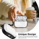 2 x for Airpods Pro 3 Case Clear, Soft TPU Transparent Anti-Yellowing for Apple AirPods Pro 3rd Generation (2025) Case Cover for Men & Women with Keychain, Military-Grade Shockproof, Clear+Black