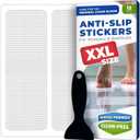 XXL Anti Slip Shower Stickers 12 PCS, Invisible Non-Slip Shower Strips for Adults, Premium Adhesive Bath Tub Stickers (Clear)