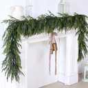 Artificial Christmas Garlands- Real Touch Norfolk Pine Garland Faux Greenery Fake Garland for Holiday, Fireplace, Mantle, Indoor Decor (1 Pcs,9 Feet)