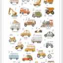 Boys' Kindergarten Transportation Vehicle Alphabet Canvas Wall Art Children's Construction Alphabet Poster Prints For Home Bedroom Dorm wall Decor 12x16in Unframed